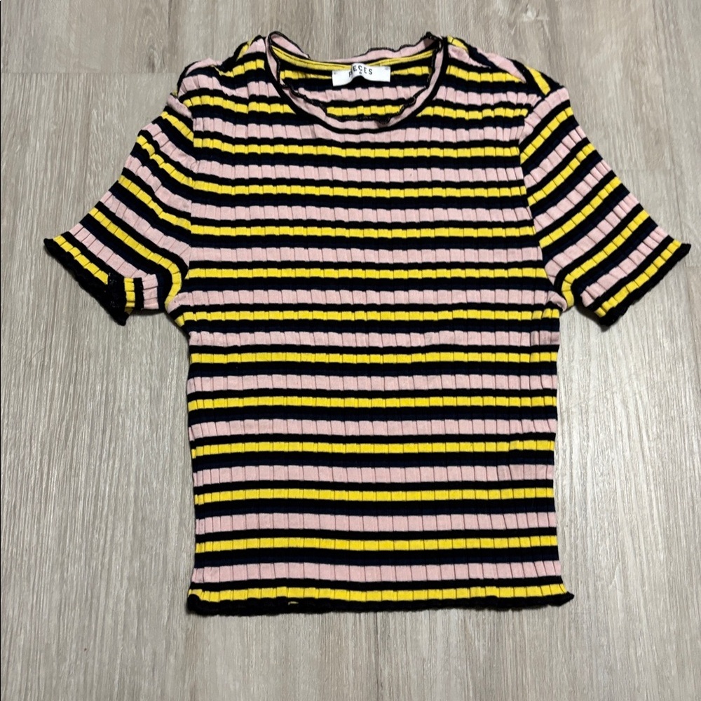 Pieces Ribbed Top with Stripes